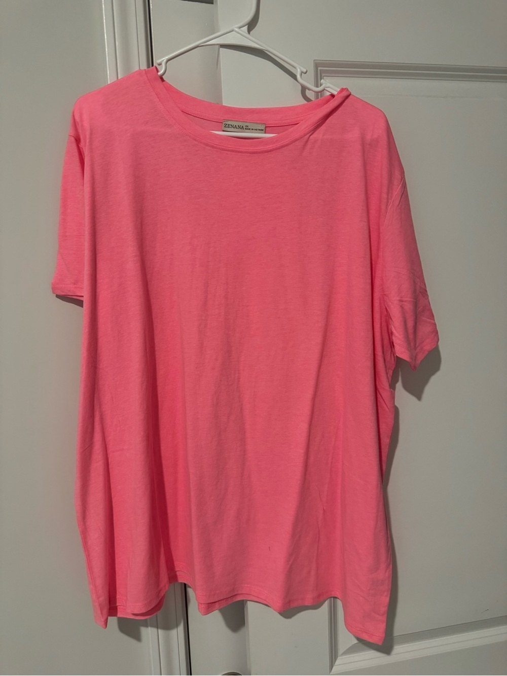 Zenana Outfitters Bright Pink Oversized Crewneck Tee